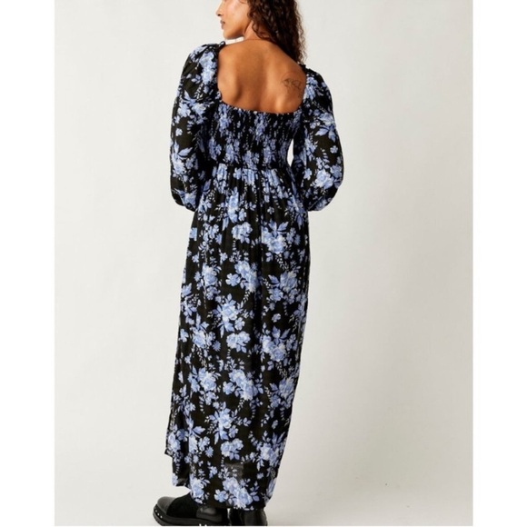 Free People Jaymes Floral Print Midi Long Sleeve Dress - Picture 2 of 13